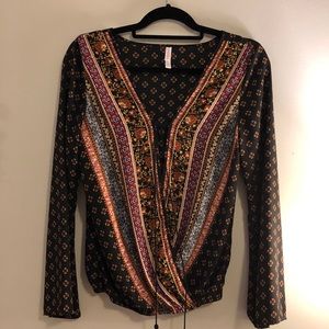 Printed long sleeve blouse